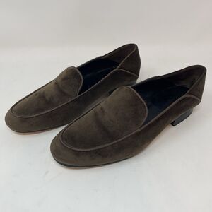 J. McLaughlin Luna Velvet Chocolate Brown Loafers Leather Sole Size 7